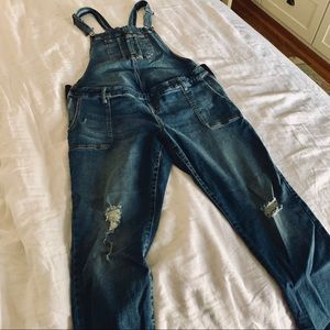 Motherhood Maternity Distressed Overalls - Size XL